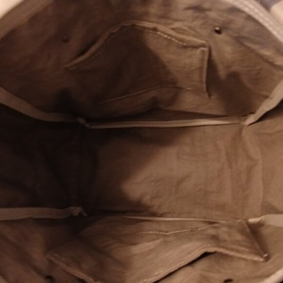 New Beach Tote Shopper shoulder Bag Pink Gray stripe Double handle Carryall Purs - Picture 8 of 8